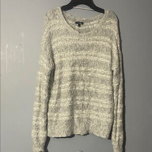 Apt. 9 Textured Gray Crew Neck Sweater